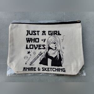 2/$10 NWT Anime Girl Art Supplies Zipper Bag